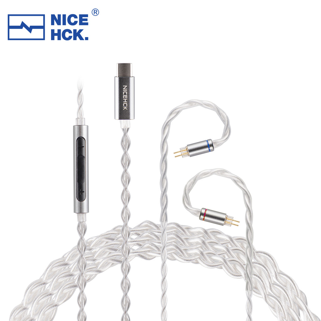 Nicehck SP4 Type-C 2Pin CX3193 DAC ถอดรหัส HiFi Audio IEM สายสําหรับ 4U Zero Delci Explorer DaVinci Himalaya MAY DB2 F1Pro