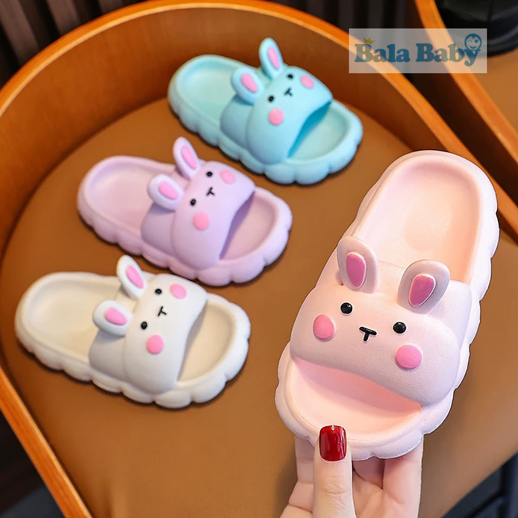 รองเท้าแตะเด็ก รองเท้ากระต่าย สีสดใส พื้นนิ่มๆ 2-5ปี DDX31