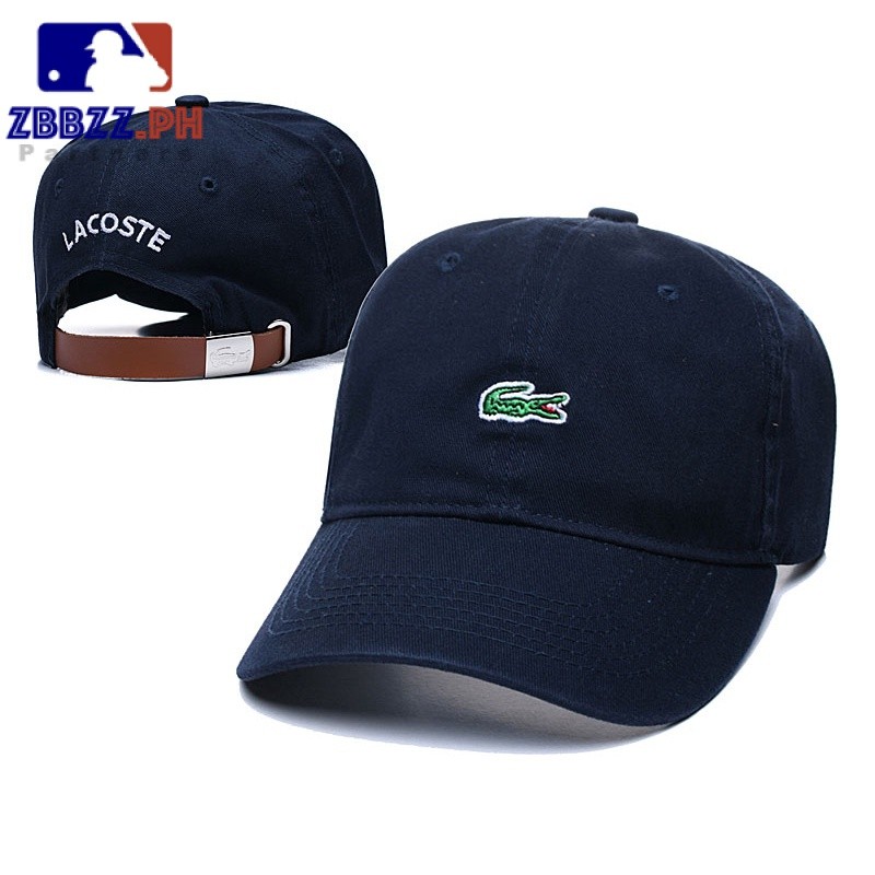 [ZBBZZ.PH] For Men Sports Cap LACOSTE Trucker Cotton Unisex Cap หมวกเบสบอลตัวอักษรแบบปรับได้