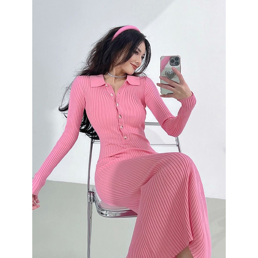 ฤดูใบไม้ผลิฤดูใบไม้ร่วงฝรั่งเศสเซ็กซี่สาวร้อนถักชุดslimmerดูผอมแนวโน้มแฟชั่นslim-fitเสื้อกันหนาวroyal Sister Wrapก้นV @