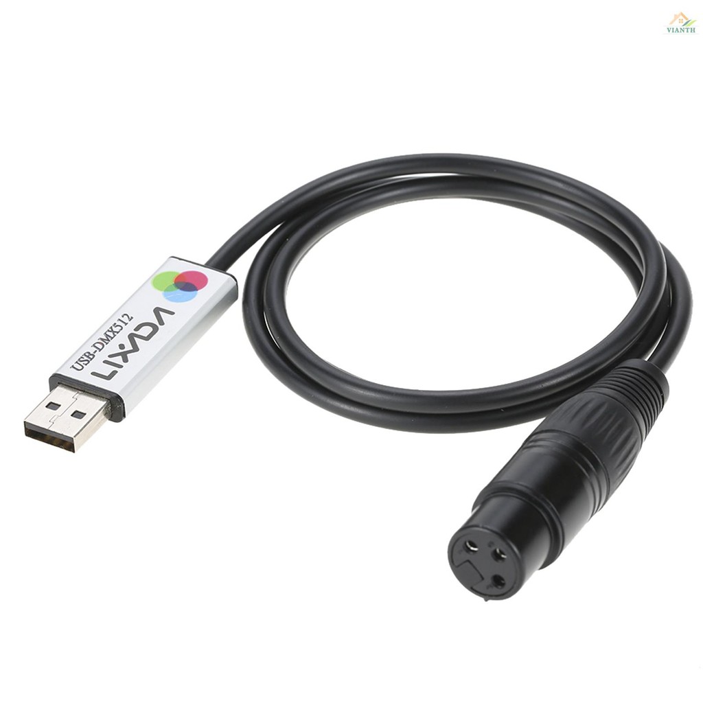 Lixada อะแดปเตอร์อินเทอร์เฟซ USB to DMX LED DMX512 คอมพิวเตอร์ PC Stage Light Controller Dimmer