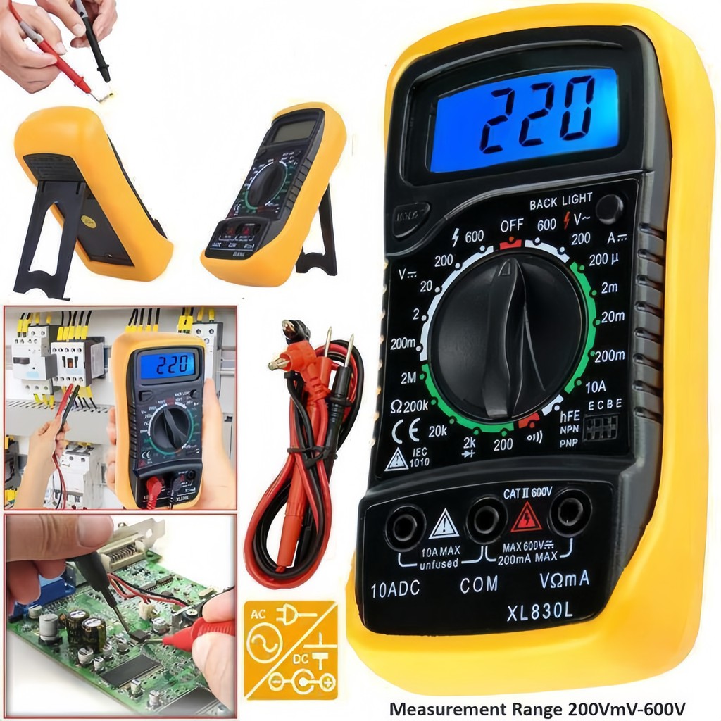 Monqiqi โวลต์มิเตอร์ เครื่องมือวัดกระแสไฟฟ้า Digital Multimeter ดิจิตอลมัลติมิเตอร์ XL830L แสดงผลแม่นยำด้วยระบบดิจิตอล - รูปที่ 2