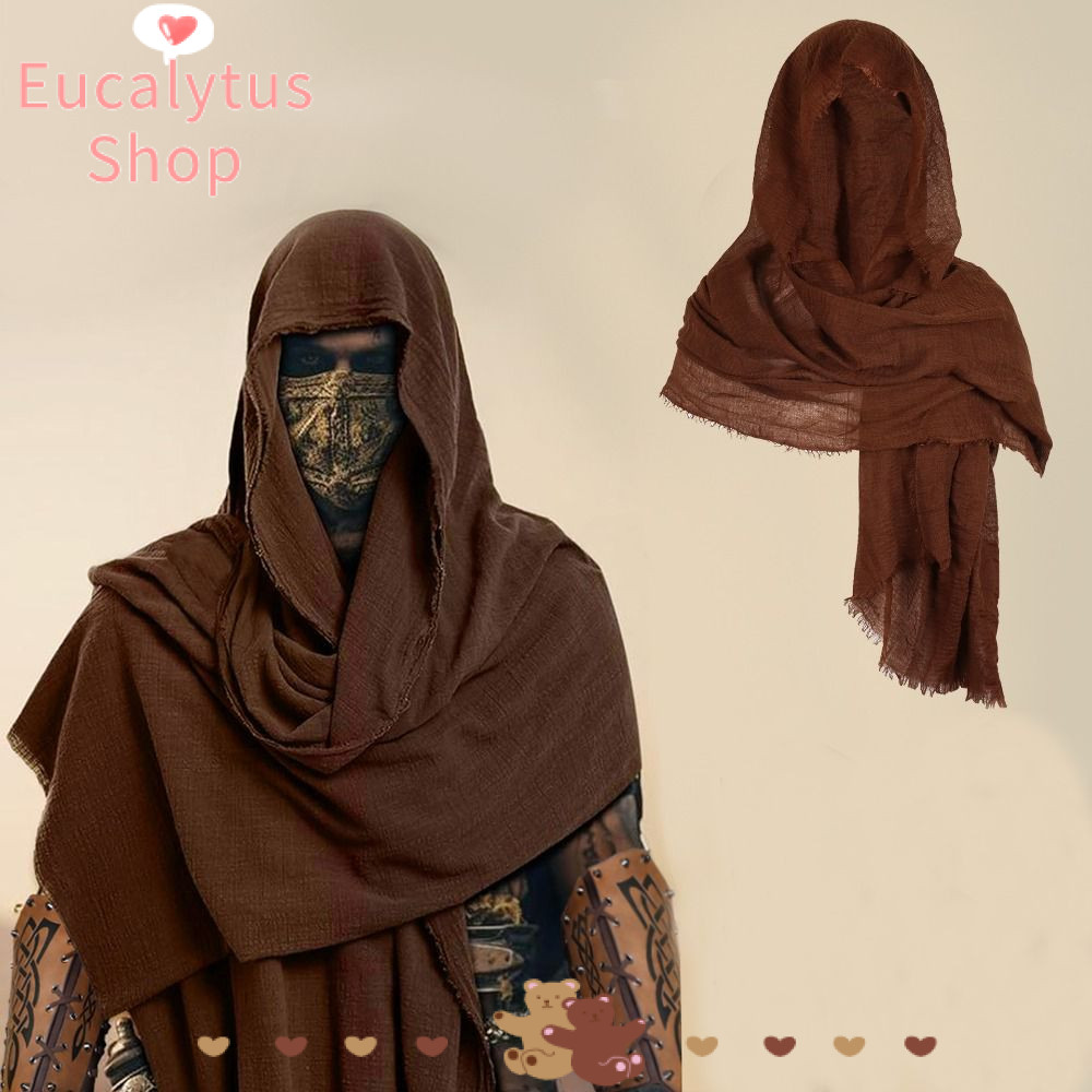 Eucalytus1 Wrap Cloak, สีดํา/สีน้ําตาลน้ําหนักเบา Mens Medieval Pirate Retro Hood, Vintage Pirate Sc