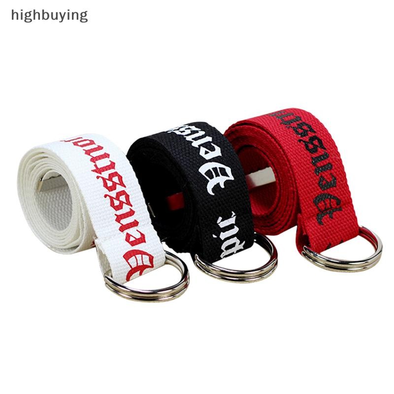 [การซื้อสูง] แฟชั่นเข็มขัดผ้าใบไนลอนเป็นกลางผู้หญิงผู้ชาย ง แหวนหัวเข็มขัดเข็มขัด 130 ซม. สต็อกใหม่