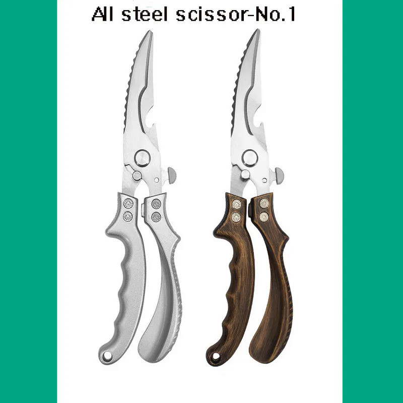 Multifunction Kitchen Scissors Knife  Meat Vegetable Cutter Crab Meat bone Scissors Stainless Steel 