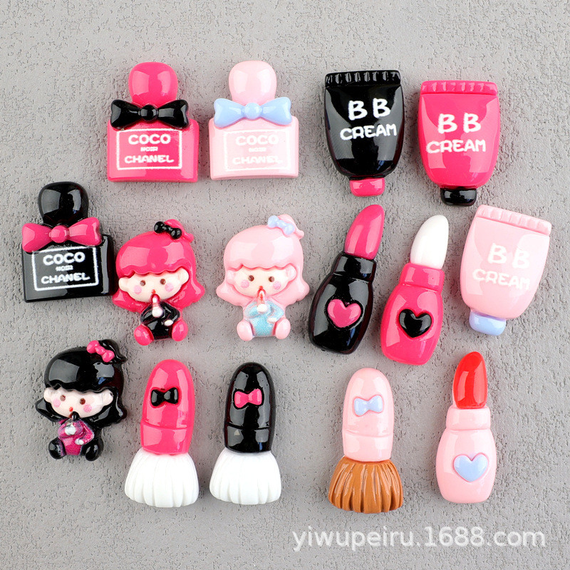 สาวมันวาวอุปกรณ์เครื่องสําอางขวดน้ําหอมลิปสติกครีมกาวเคสโทรศัพท์วัสดุหลุมรองเท้าหัวเข็มขัดทําเองอุปกรณ์เสริม