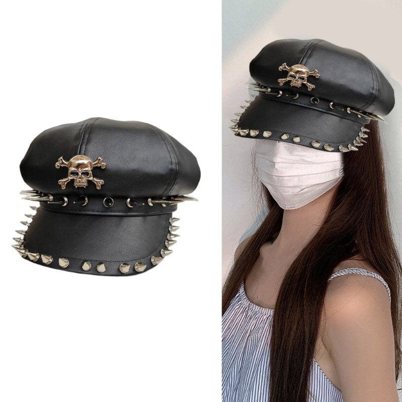 Fine Cbbie หมวก Skull Painter หมวก Baker Boy หมวกสําหรับ Street Strolling Outdoor Walk