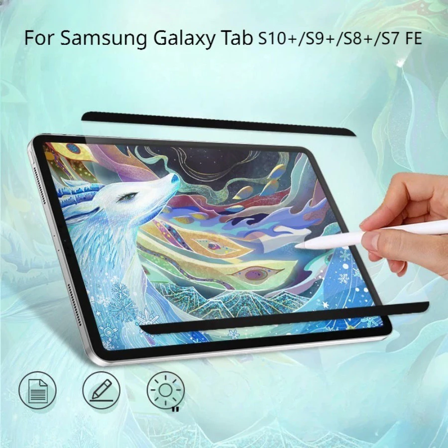 ฟิล์มกันรอยหน้าจอระบบแม่เหล็กสำหรับSamsung Galaxy Tab S10+/S8+/S9+/S7 FE /S8/S7 A9+และเขียนลงสีได้อย่างคมชัดฟิล์มด้าน