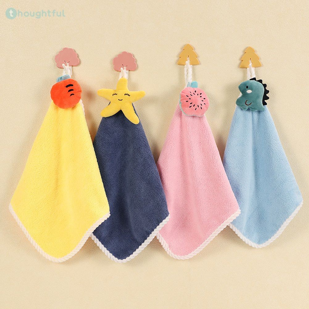 ผ้าเช็ดมือไมโครไฟเบอร์น่ารัก หนาพิเศษ ผ้าขนหนูซับน้ำลายการ์ตูนสัตว์สำหรับเด็ก ผ้าเช็ดหน้า อาบน้ำ TH
