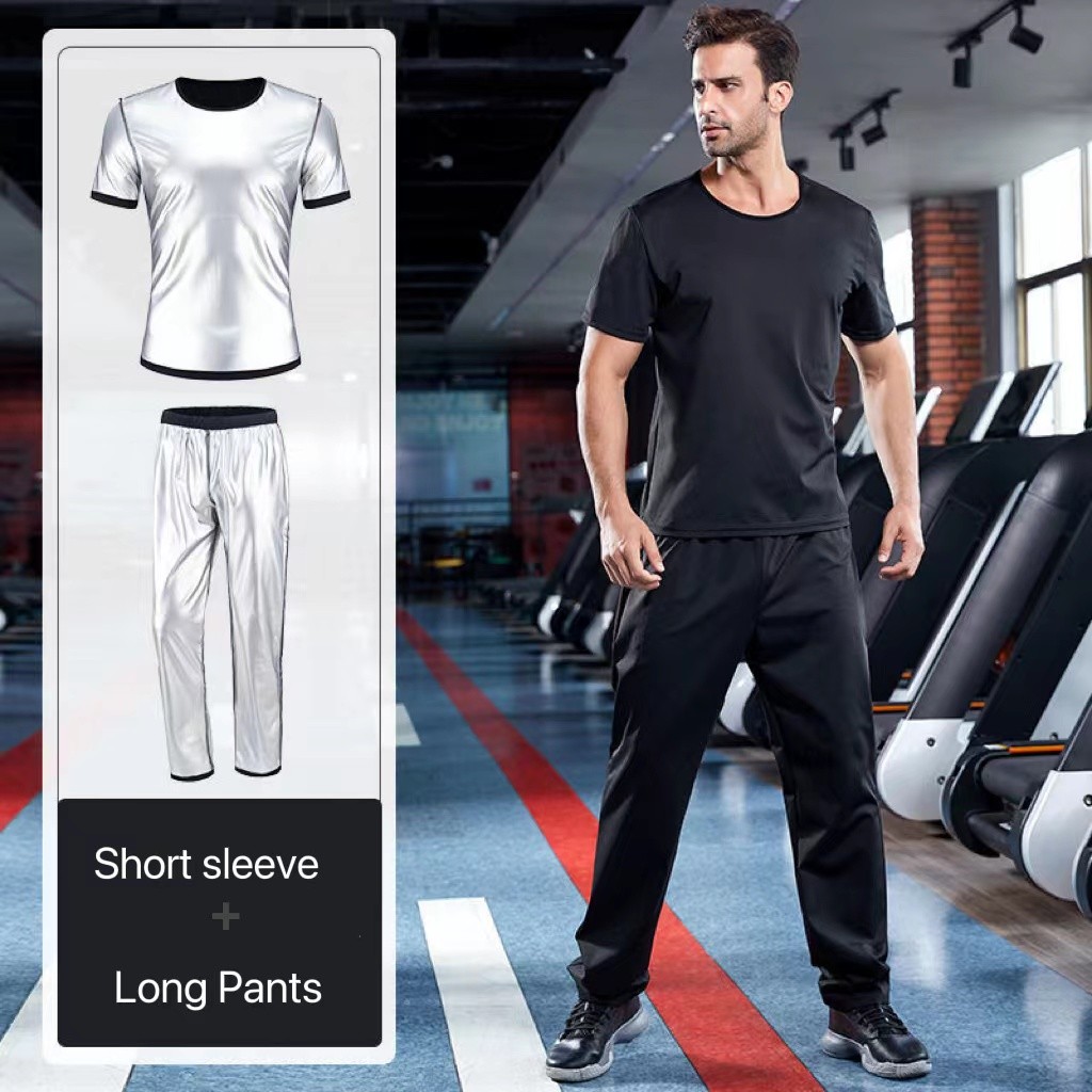 Mens Body Shaper ชุดซาวน่า Polymer SweatSlimming Shirt ชุดซาวน่า