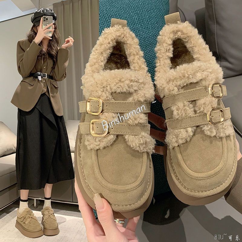 กระแส Chunky Heel Shoes Mid-Tube Boots สไตล์ใหม่ Casual Seaside Fashion