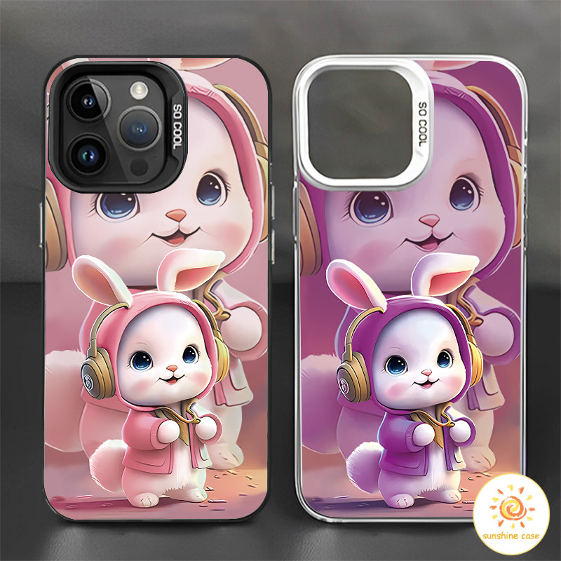🔥GOOD🔥 เคส iPhone เรียบง่ายสไตล์อะนิเมะกระต่ายแฟชั่น 3 มิติ ไอโฟน11 For iPhone12 13 14 15 16 Pro MAX X XS XR XS 7 8Plus