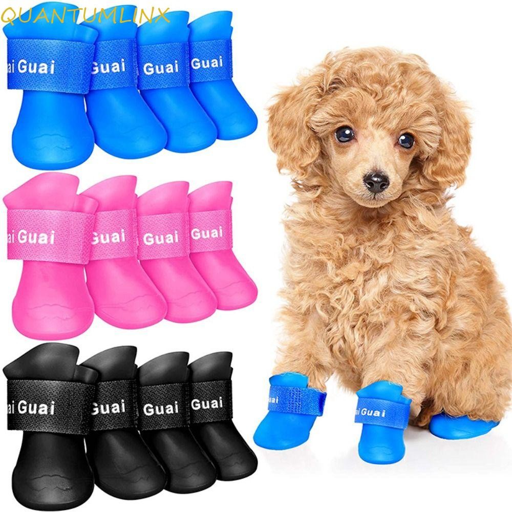 Quantuml สุนัขรองเท้ากันฝน Anti-slip Four Seasons เท้าสําหรับสุนัขขนาดเล็กขนาดกลางขนาดใหญ่แมวลูกสุนัขอุปกรณ์สัตว์เลี้ยง