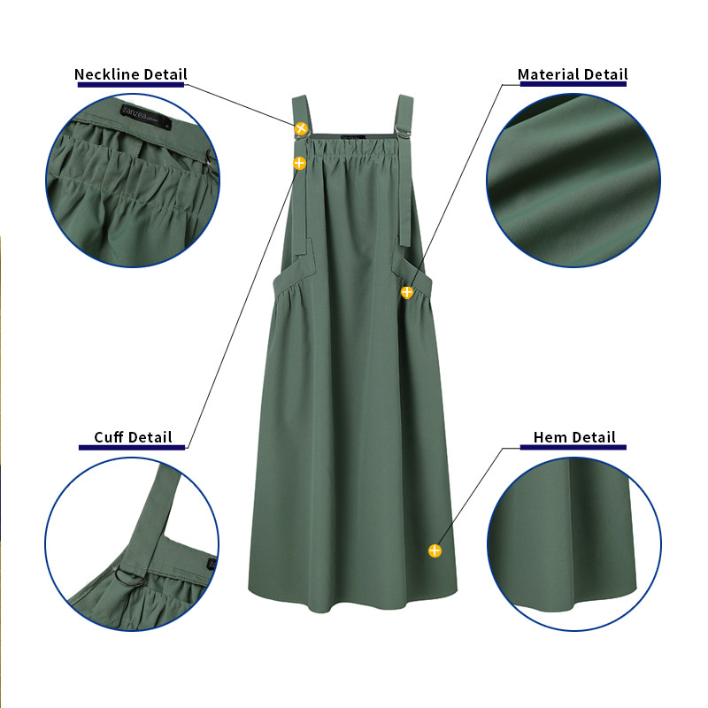 ZANZEA ใส่ ซานเซีย ผู้หญิงเกาหลีสบายๆสีทึบจีบตารางปกปรับสายรัดกระโปรงแขวน