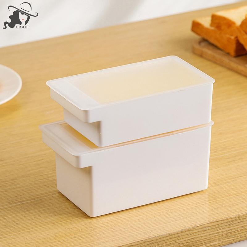 Lishu เครื่องตัดเนยกล่อง Unbreakable Butter จานพร้อมฝาปิดใสและเครื่องตัดประหยัดพื้นที่และตัดง่ายทนทานจานเนย th