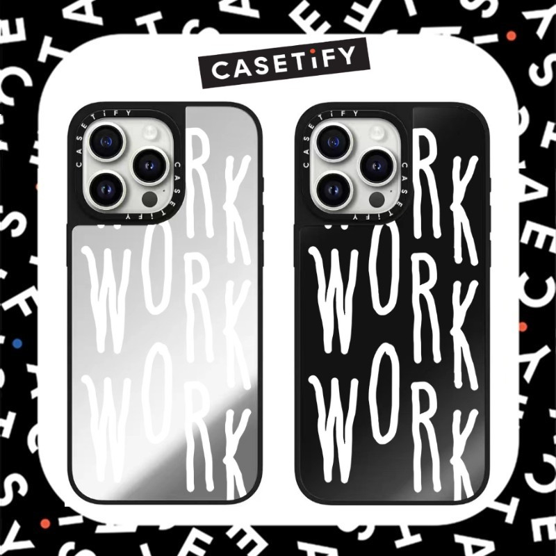 Mirror Casecasetify WORK รูปแบบกันกระแทกสําหรับ iPhone 16ProMax 16Pro 16 14 13 12 15 Pro Max เคสโทรศัพท์