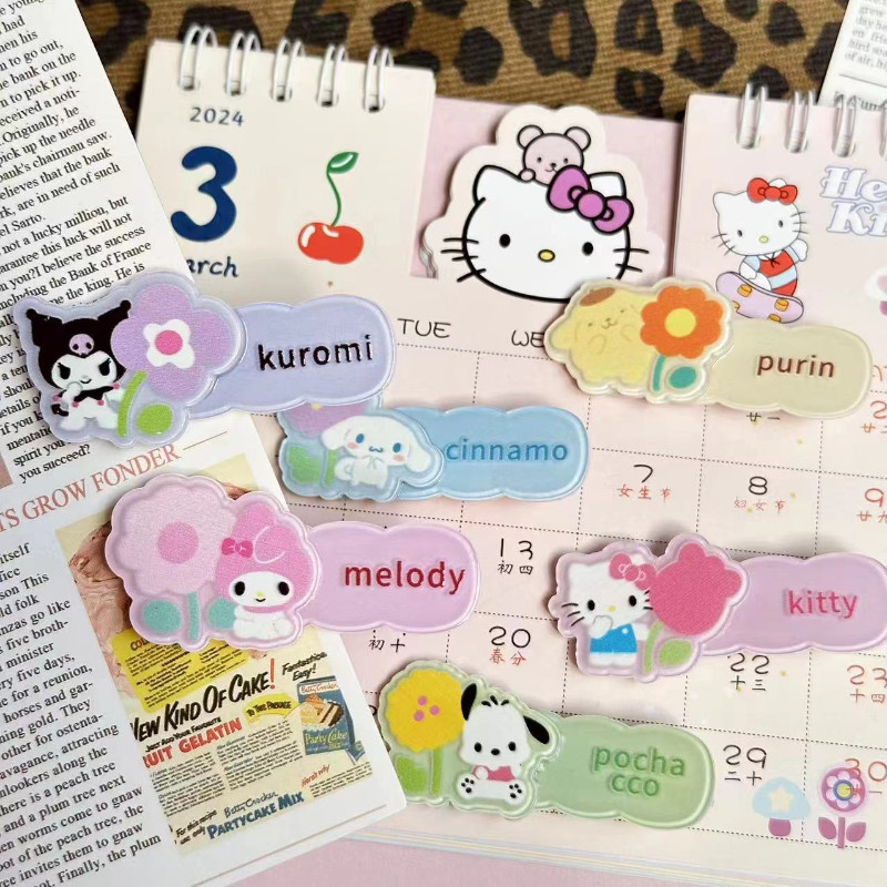 SANRIO ใหม่ ซานริโอ กิ๊บดอกไม้น่ารักสาวด้านเรียบคลิป ใบเรียกเก็บเงินเป็ด คลิปเหมาะสําหรับของขวัญวันเกิดสาว