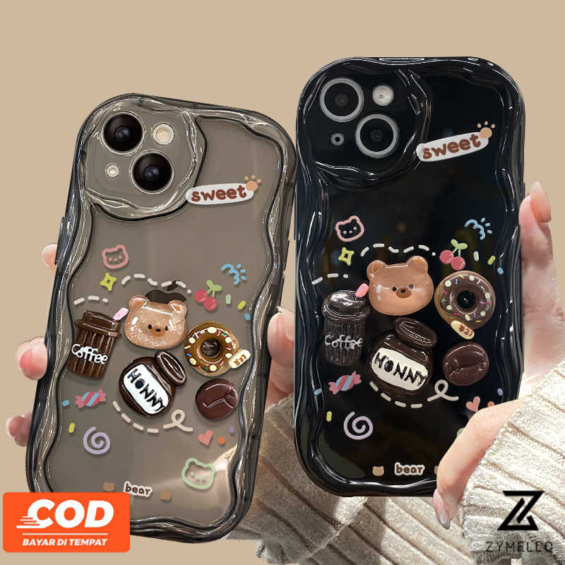 Phone Case VIVO V40 V30 5G V29 S1 V27 5G V27 Pro V27E V25 V25E V23 V23E V15 V20 Pro Candy Bear Head อุปกรณ์เสริมเคสโทรศัพท์ TPU กันกระแทก