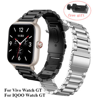 โลหะสายสแตนเลสสําหรับนาฬิกา Vivo GT สมาร์ทวอทช์สายรัดข้อมือสายนาฬิกาสร้อยข้อมืออุปกรณ์เสริมสําหรับ IQOO Watch GT