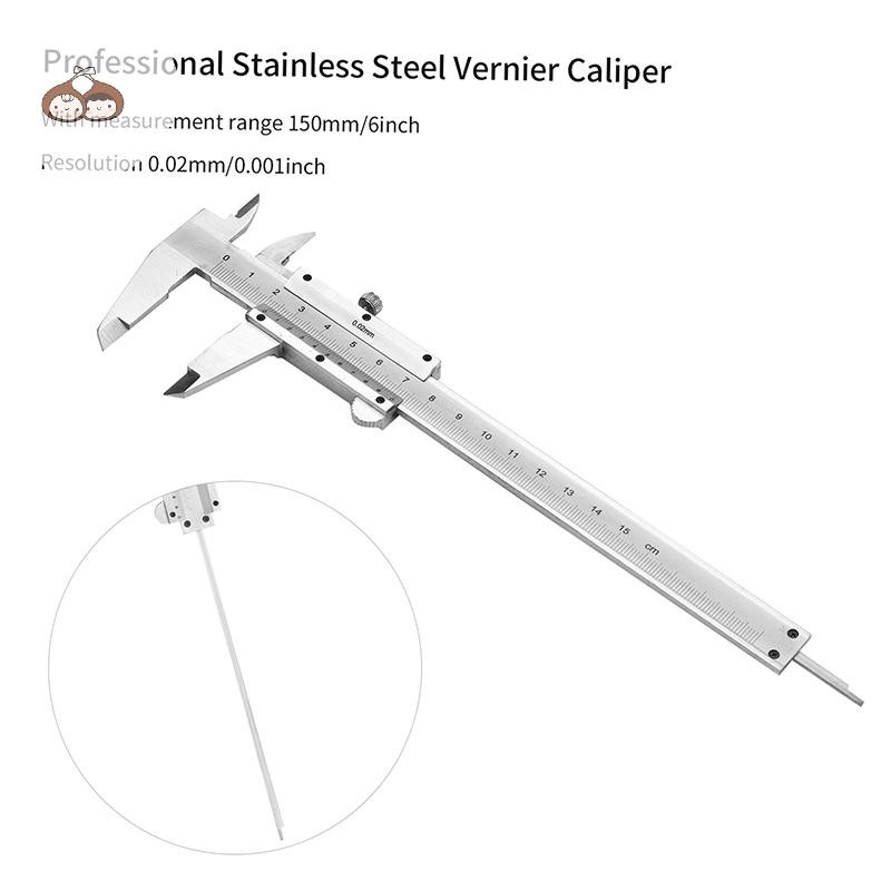 Bef 0-150 มม.Vernier Caliper เหล็กมืออาชีพ Vernier Caliper Gauge ไมโครมิเตอร์สี่ใช้เมตริก Precision เครื่องมือวัด TH