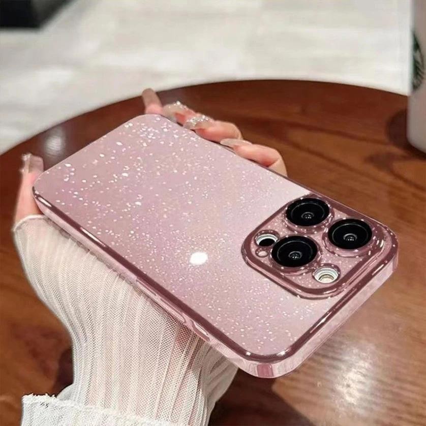 เกาหลี บลิง เคสโทรศัพท์สําหรับ ไอโฟน 16 15 14 13 1211มือโปร สูงสุด หรูหราชุบกรณีโทรศัพท์มือถือ ก ขยะ ฮาร์ดพีซีโทรศัพท์มือถือปลอกอัลตร้าบางใสกันกระแทกป้องกันห