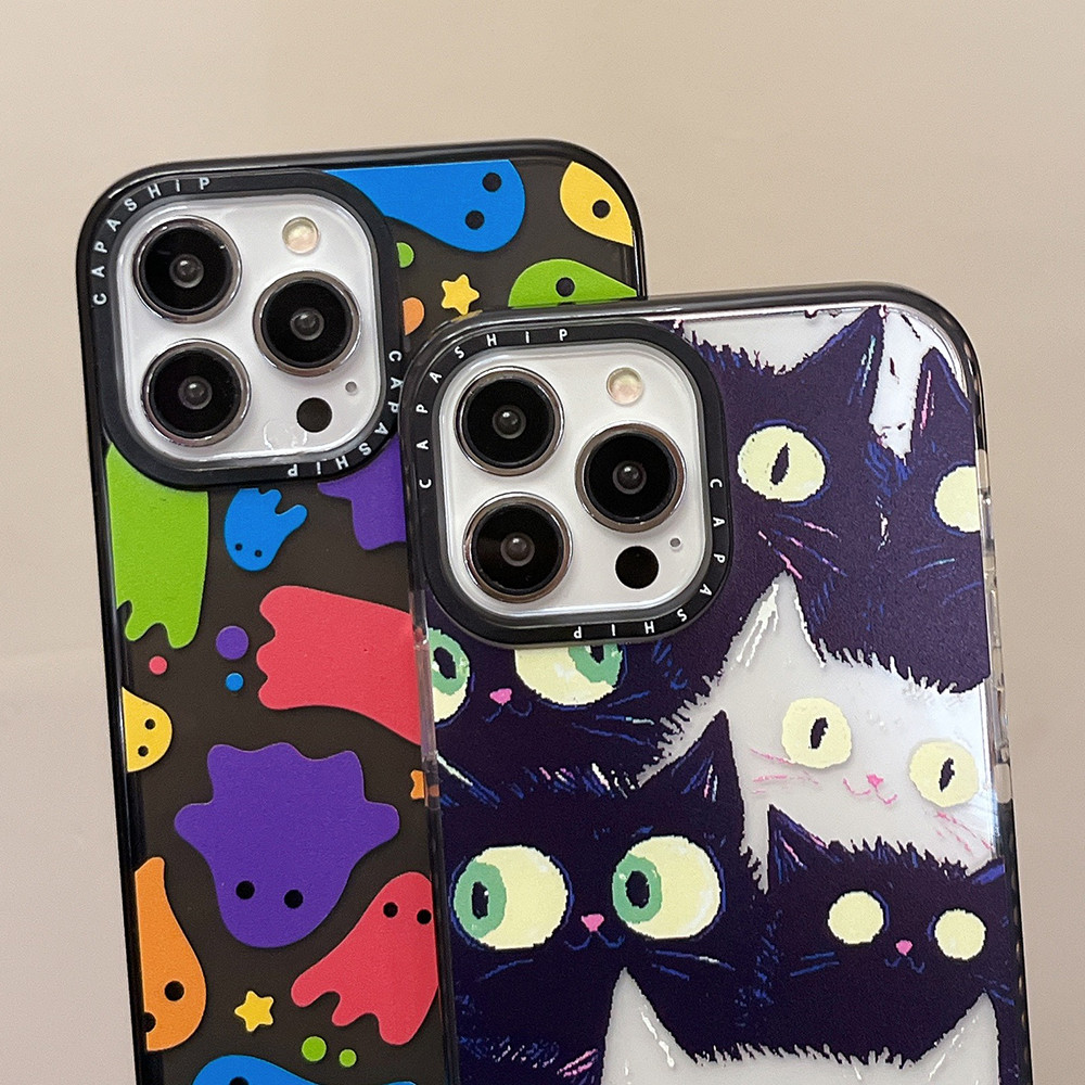 แมวน่ารัก Anti fall Soft เคสโทรศัพท์สําหรับ iPhone 16 Pro Max 16 Pro 15ProMAX 16 15 14 13 12 11 Pro Max XR IX กรณีคลุมทั้งหมดปลอกกันกระแทกป้องกันปกอ่อน