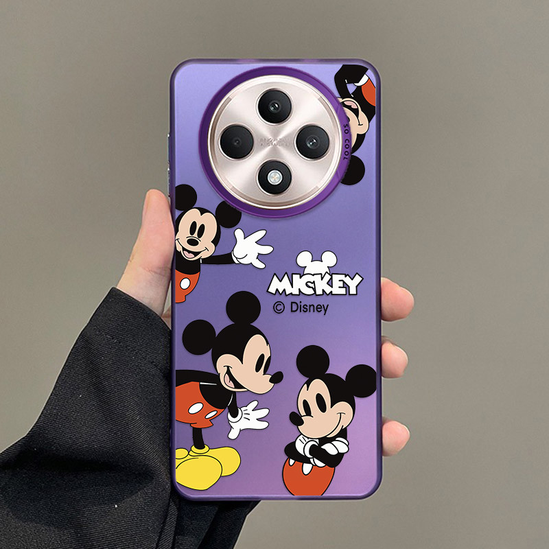 Vivo X200 Pro X 200 เคสสีเงินสีพรีเมี่ยมฝาครอบกันกระแทก Mickey Mouse Matte Feeling Casing