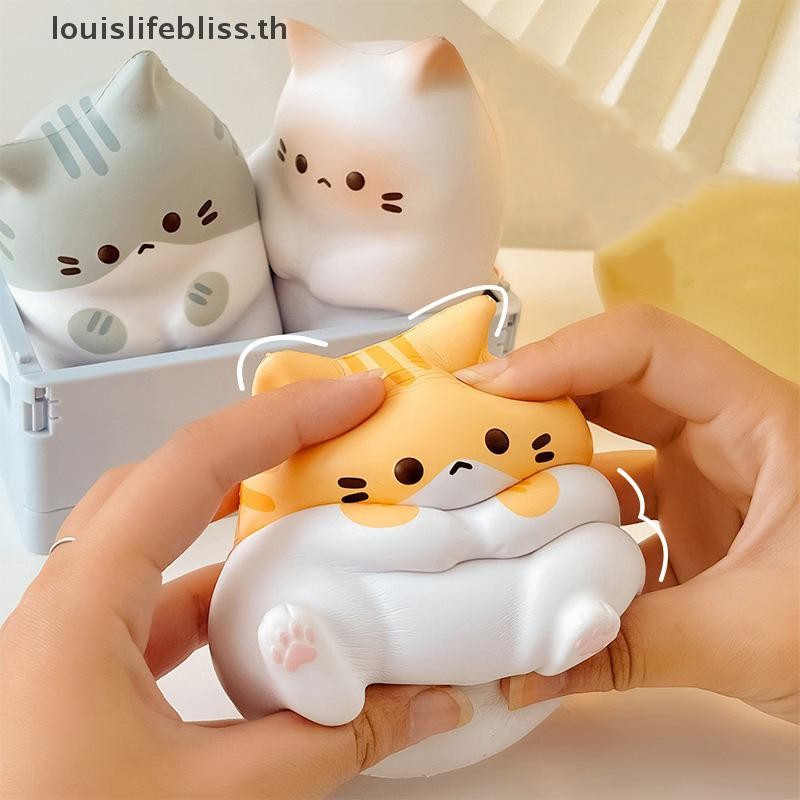 Louislifebliss ใหม่แมวความเครียดบรรเทา Squishy ของเล่น PU ช้า Rising Squeeze Antistress Ball การ์ตูนเครื่องประดับตาราง Squishy ความเครียด Reliever ของเล่นใหม่