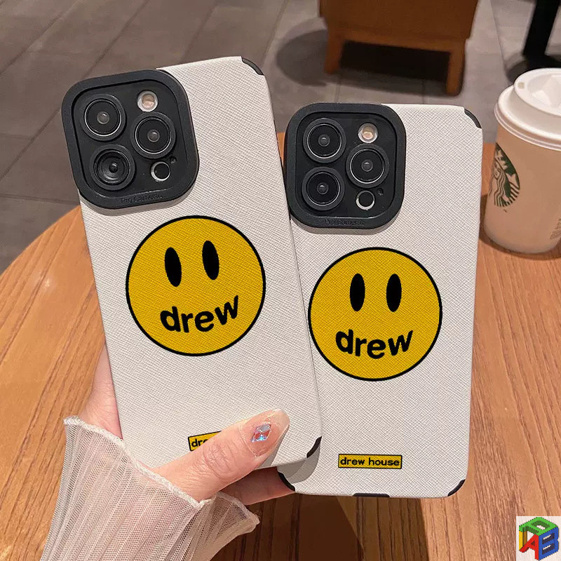 หน้ายิ้ม drew สําหรับเคสโทรศัพท์ Apple 16promax iPhone15/14plus หนังขนสัตว์ 13/12/11Promax Drop Proof 7/8 Plus Xsmax soft case