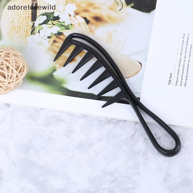 Adorelovewild Shark Jumbo ฟันกว้างสีดํา Handle Grip หวีผมผู้ชาย Hairdressing ฟันหวี sf