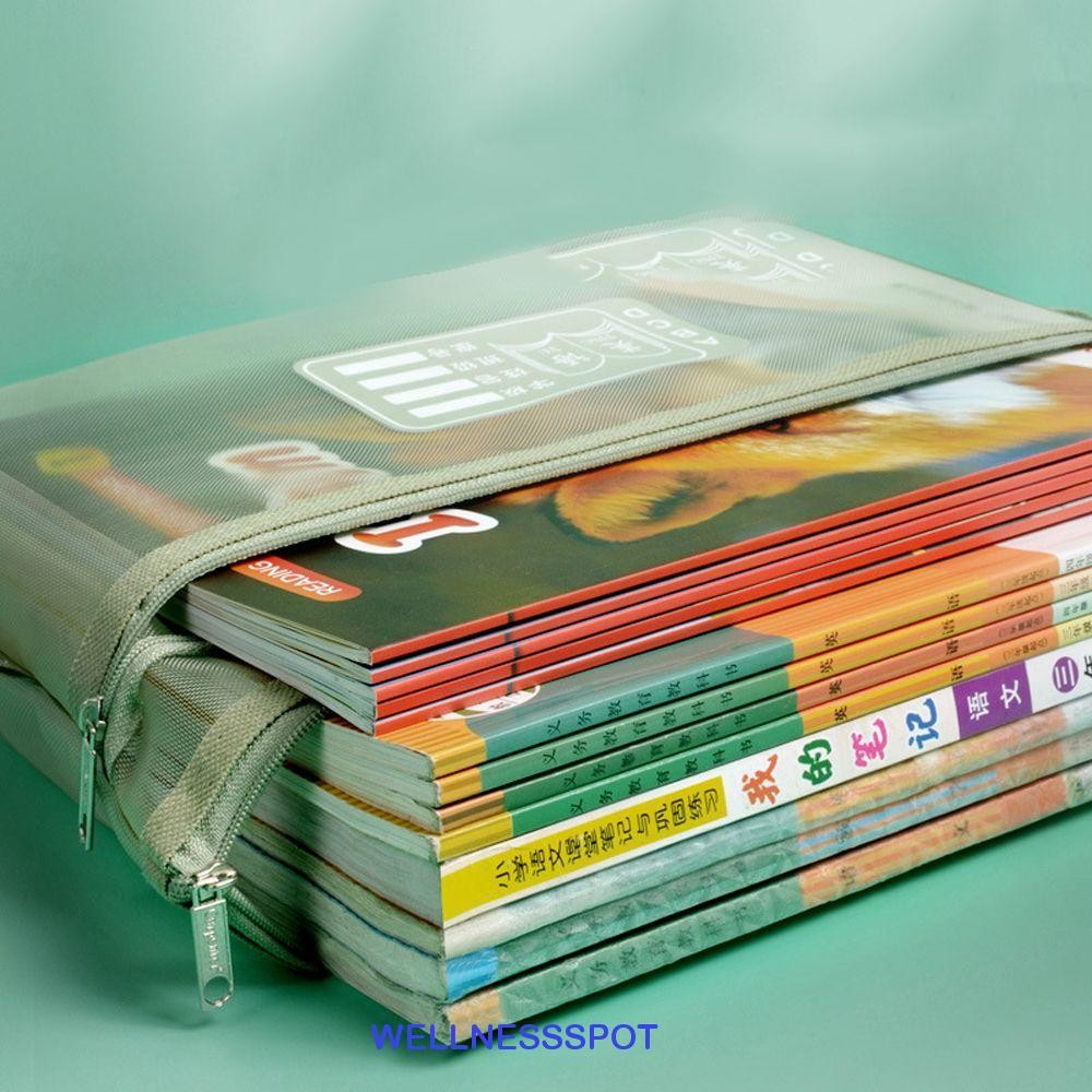 Wellnessspot A4 แฟ้มโฟลเดอร์กระเป๋า 1 Pc เครื่องเขียน Organizer กระเป๋าโรงเรียนอุปกรณ์สํานักงานแฟ้มกระเป๋ากระดาษกระเป๋าถือ