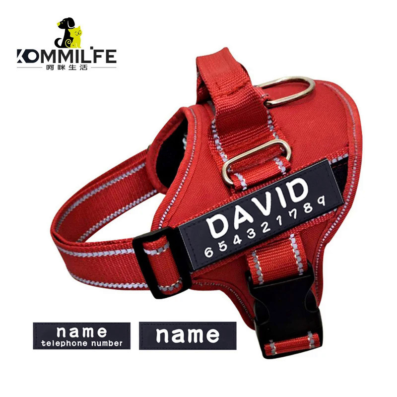 Nylon Dog Harness Personalized Reflective Pet K9 Harness For Small Medium Large Dogs Breathable Mesh