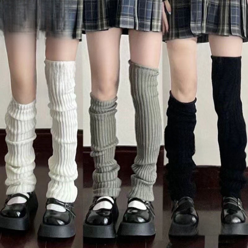 over the Knee lolita Bunching Socks Extended Women's Knitted Calf Socks All-Matching jk Slimming Japanese Socks Long Tube
