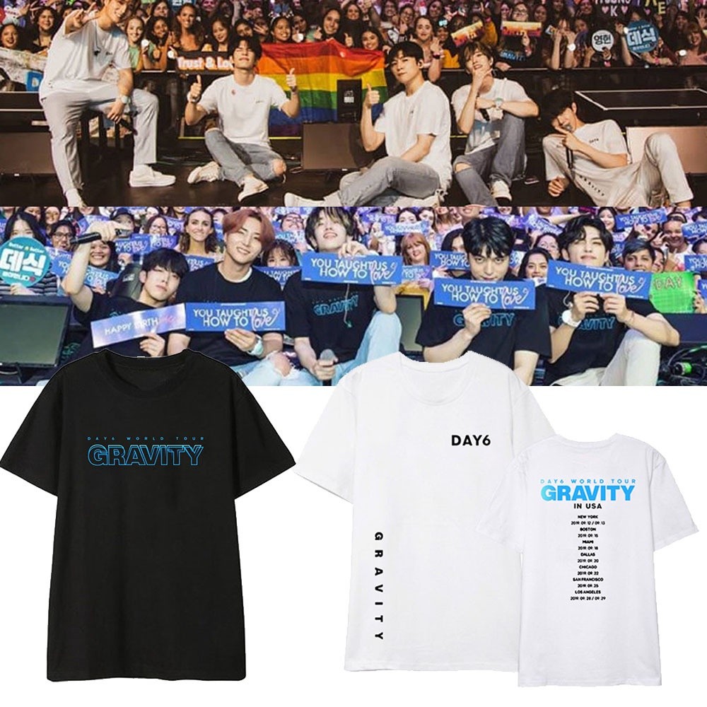 Kpop DAY6 GRAVITY  Loose Tshirt for Men and Women Support Cotton T-Shirt  Fashion Tee S-5XL มีทั้งชา