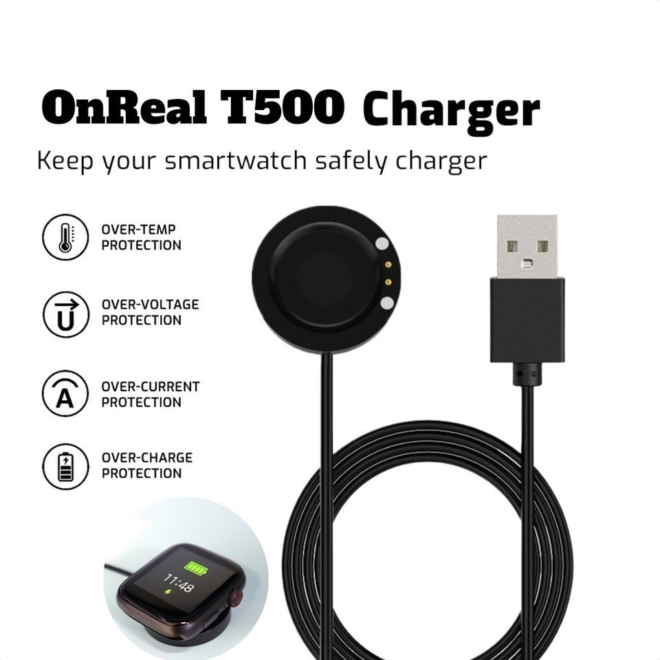 OnReal T500/T500+/T500+Pro/X16/T5s Charger Universal USB Charger Smart Watch Charger Magnetic Cable 