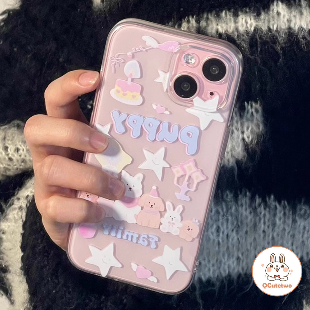 การ์ตูนน่ารักสัตว์รูปแบบเคสโทรศัพท์สําหรับ IPhone 11 16 15 14 13 12 Pro MAX XS MAX XR 7 8 Plus โปร่งใส Anti-Dirt นุ่ม TPU ปกหลัง
