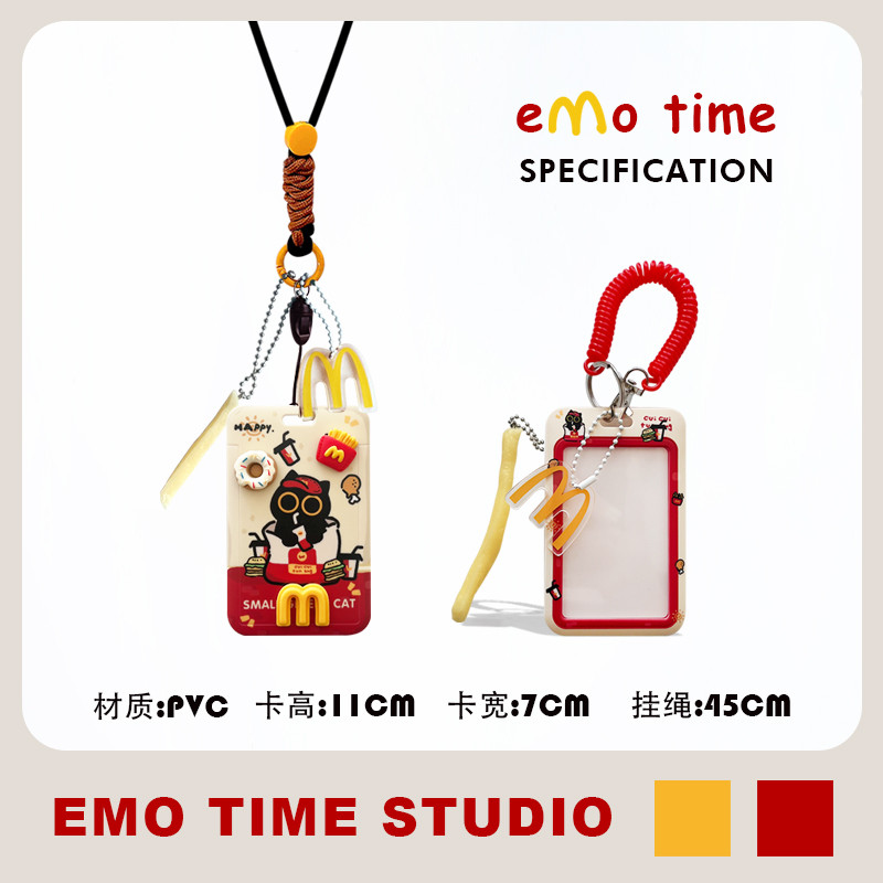 แมวคู่ผู้ถือบัตรการ์ตูนน่ารักนักเรียนรับ-ขึ้น กรณีบัตรอาหารการจราจรสร้างสรรค์รถบัสบัตรปก