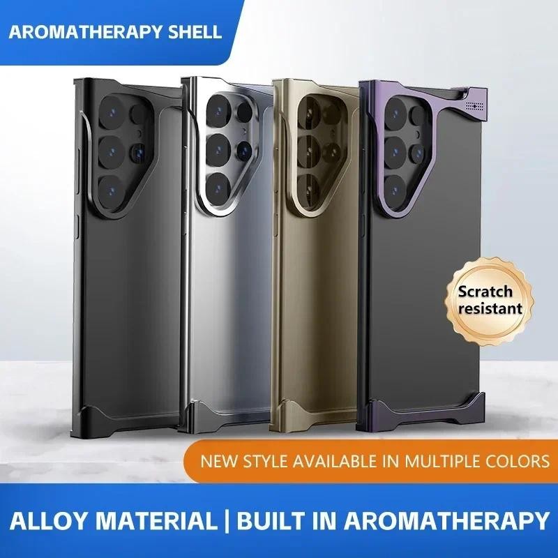 SAMSUNG ไม่สม่ําเสมอกันชนโลหะเคสโทรศัพท์สําหรับsamsung Galaxy S25 S24 S23 Ultra PlusอลูมิเนียมCoolingกันกระแทกสําหรับSamsung Galaxy