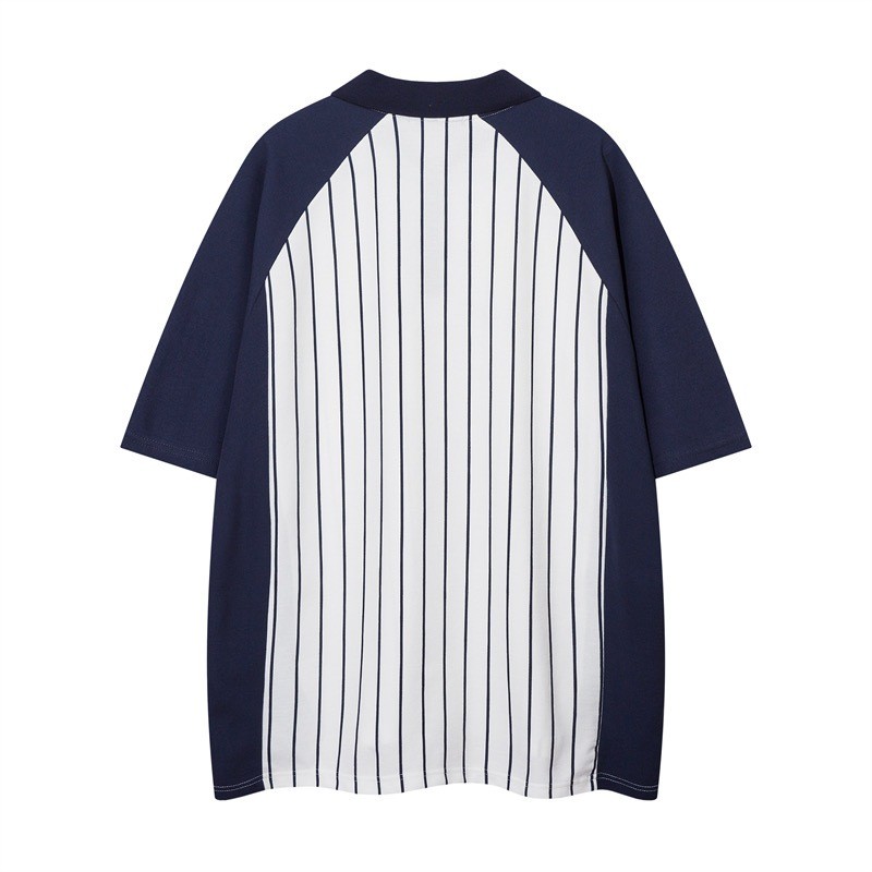 Becoolman-แขนสั้นพิมพ์ลายตัวอักษร  เสื้อโปโลลายทางสีตัดกัน  รุ่นเดียวกันทั้งชายและหญิง ลำลอง ยอดนิยม  ฮิปฮอป  แนววินเทจ ราคา ถูกที่สุด ดีลบีเคเค แกลเลอรีภาพที่ 7
