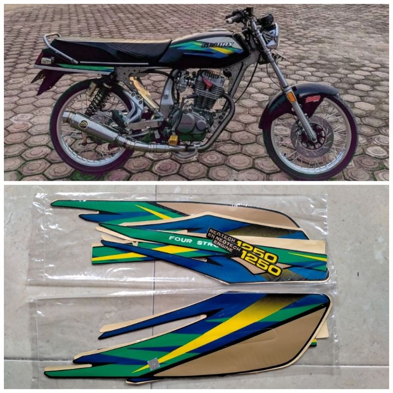 HIJAU HONDA GL MAX 1997 97 MOTORCYCLE BODY STRIPING STICKER สีเขียวสีเหลือง LINE