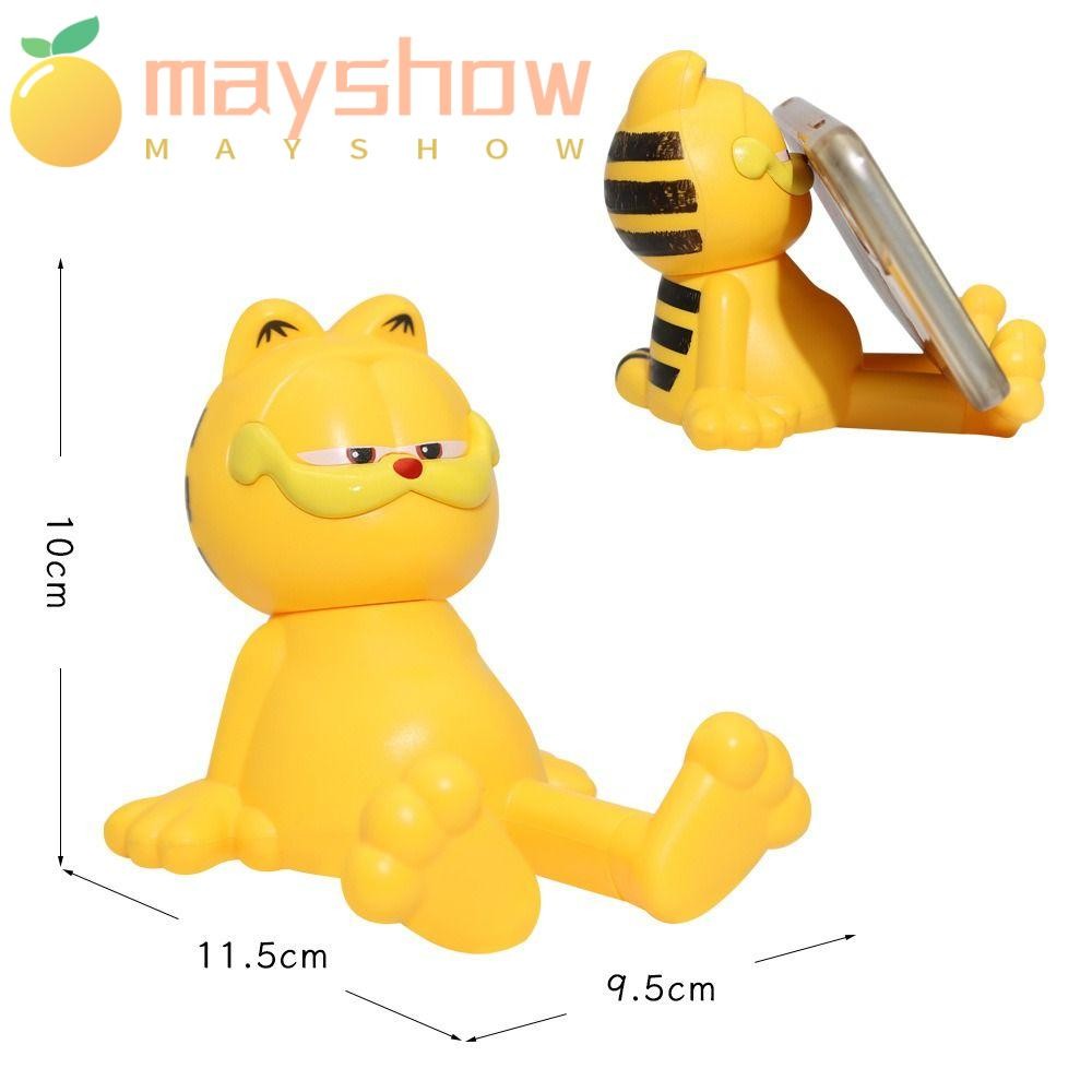 Mayshow Garfield ที่วางโทรศัพท์มือถือ, โครงยึดโทรศัพท์ตั้งโต๊ะไวนิล, ของขวัญของเล่นตกแต่งบ้านการ์ตูนอะนิเมะ Garfield เครื่องประดับการ์ตูน Garfield ตกแต่ง