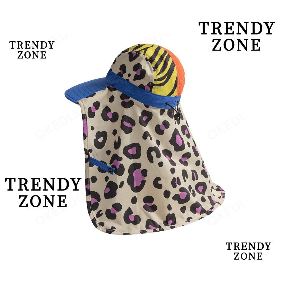 Trendyzone หมวกเบสบอล, ปรับเสือดาวพิมพ์ Splicing หมวกชาวประมงคุณภาพสูง Quick-drying ทนทาน American Retro หมวกผู้ชาย