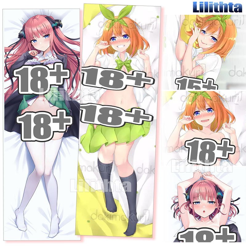 Dakimakura ปลอกหมอน Gotoubun ไม่มี hanayome Nakano Yotsuba และ Nakano Nino 5-toubun เกมอะนิเมะตัวละคร Body-pillow ฝาครอบการ์ตูน Custom Made Body โยน