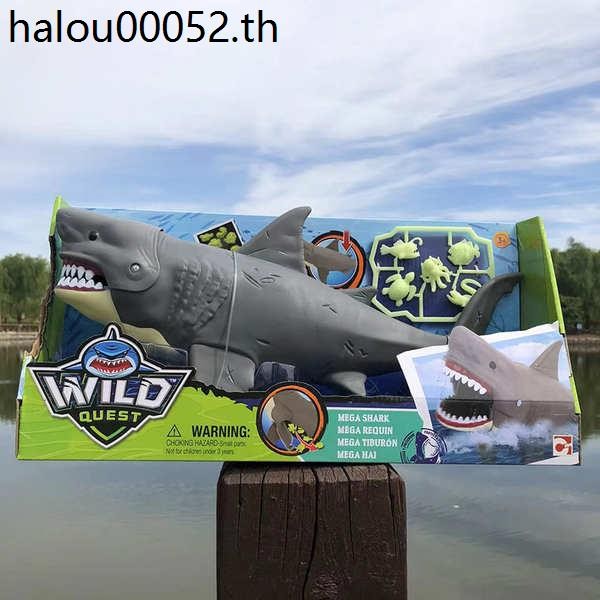 Jiduomei Sea Animal Shark Megalodon Movable Movable Luminous Fish Spread Fragrant Whale Piranha ของเล่นรุ่น