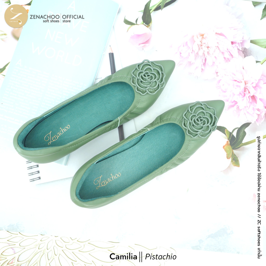 Zenachoo รุ่น Camilia สูง 1นิ้ว ทรงปกติ เปลี่ยนไซส์ได้-ไม่รับคืน หนังแกะนิ่ม หน้ากว้างเดินสบายมาก ราคา ถูกที่สุด ดีลบีเคเค แกลเลอรีภาพที่ 8
