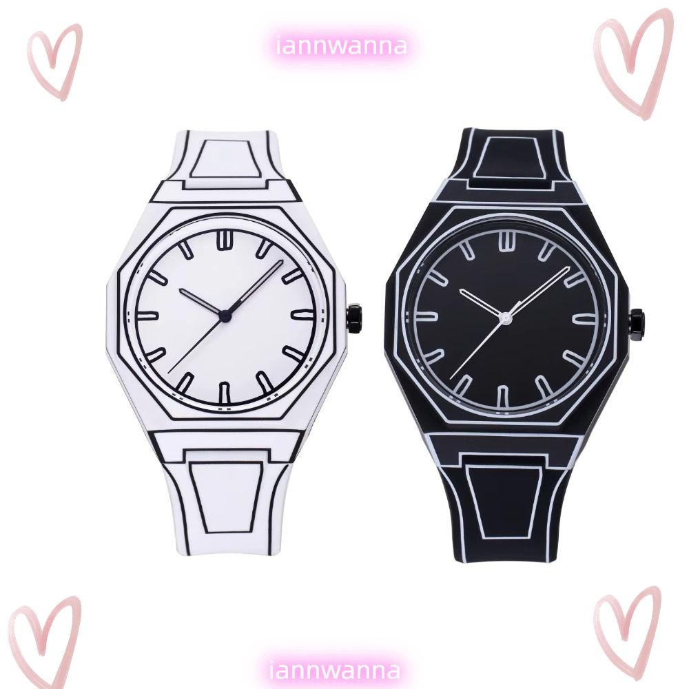 Iannwna Sketching Sports Watches, Modern Niche Art Quartz Watch, Waterproof Lightweight Minimalist Fashion Style Clock