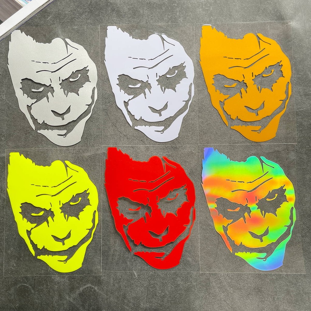 การ์ตูน Joker สะท้อนแสงสติกเกอร์กันน้ําสําหรับหมวกกันน็อครถจักรยานยนต์รถสกู๊ตเตอร์จักรยานอุปกรณ์ตกแต