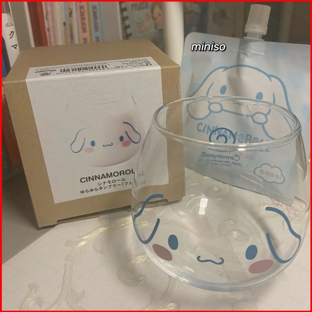 Sq1 Sanrio Cinnamoroll แก้วนมใส Pochacco Pom Pom Purin ถ้วยกาแฟการ์ตูนน่ารักทนความร้อน QS1