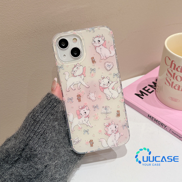 กระต่ายแมวเคสโทรศัพท์สําหรับ IPhone 14Pro Max เคสโทรศัพท์ 11 12 13Mini 13Pro Max 15Plus XR XS Max 6 7 8 Plus SE2020 หมี IPhone 15ProMax ฝาครอบโทรศัพท์พร้อมสร้อยข้อมือ ZBD - รูปที่ 5