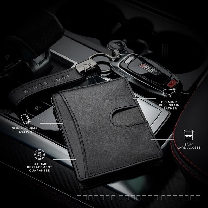 กระเป๋าสตางค์คลิปเงินสำหรับผู้ชาย Slim Minimalist Mens RFID blocking VINTAGE Card Wallet